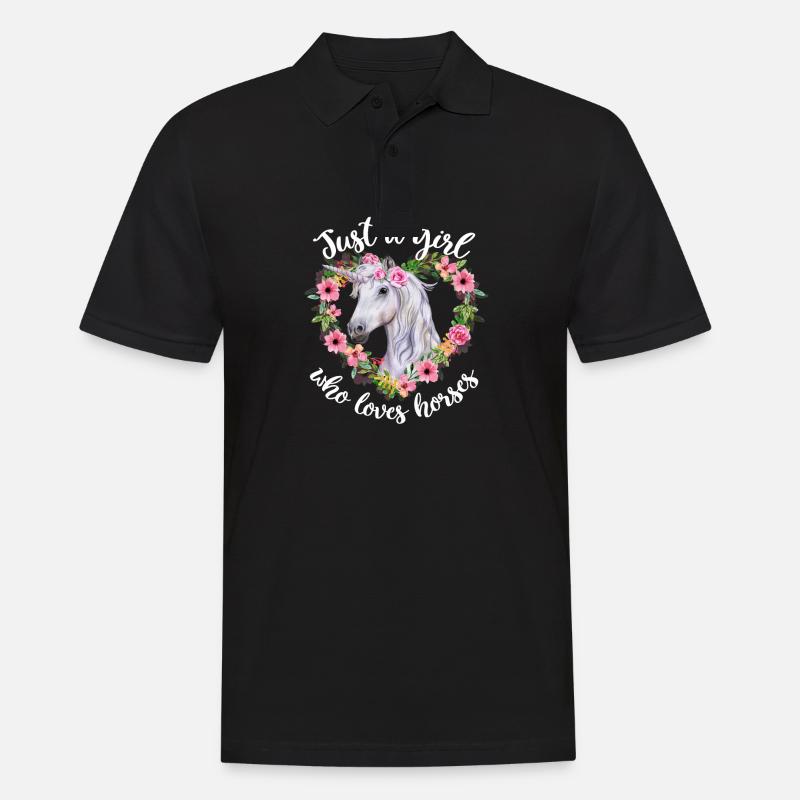 Nur ein Mädchen, das Pferde liebt - Männer Poloshirt - Schwarz