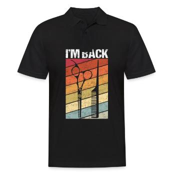 I'm Back - Friseur Frisuerin Barber Hairstylist Ge - Männer Poloshirt - Schwarz - Vorne - Kai (181cm)