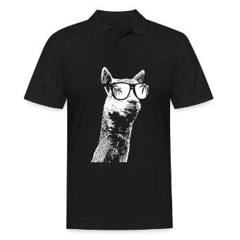 Alpaca Sonnenbrille Alpaca Alpacaliebe Tierfans Al - Männer Poloshirt - Schwarz - Vorne - Kai (181cm)