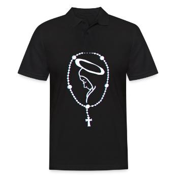 Glaube Rosenkranz Christlicher Gläubiger Religiöse - Männer Poloshirt - Schwarz - Vorne - Kai (181cm)