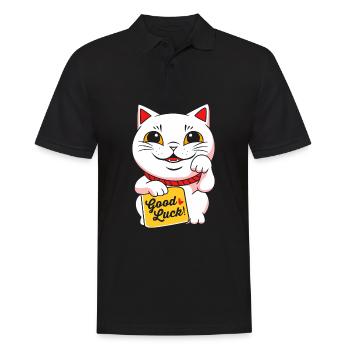 Maneki Neko Japan Lucky Charm - Men's Polo Shirt - black - Front - Kai (181cm)