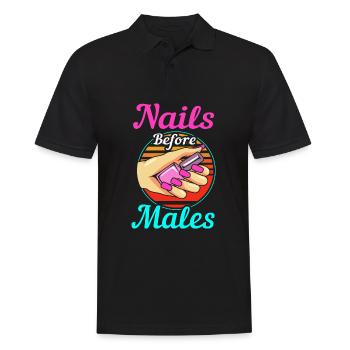 Nageldesignerin Nagel Kosmetik Kosmetikerin - Männer Poloshirt - Schwarz - Vorne - Kai (181cm)
