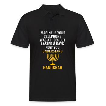 Hanukkah - Men's Polo Shirt - black - Front - Kai (181cm)