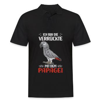 Papageien - Männer Poloshirt - Schwarz - Vorne - Kai (181cm)