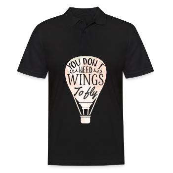 Heißluftballon fahren | Ballonfahrt Geschenkideen - Männer Poloshirt - Schwarz - Vorne - Kai (181cm)