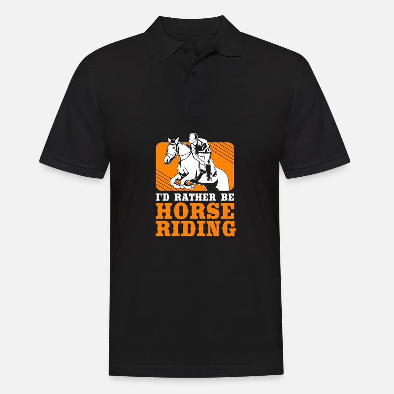 Springreiten Springpferd - Männer Poloshirt - Schwarz