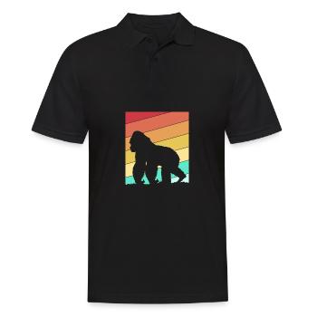 Gorilla - Männer Poloshirt - Schwarz - Vorne - Kai (181cm)