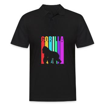 Gorilla - Männer Poloshirt - Schwarz - Vorne - Kai (181cm)