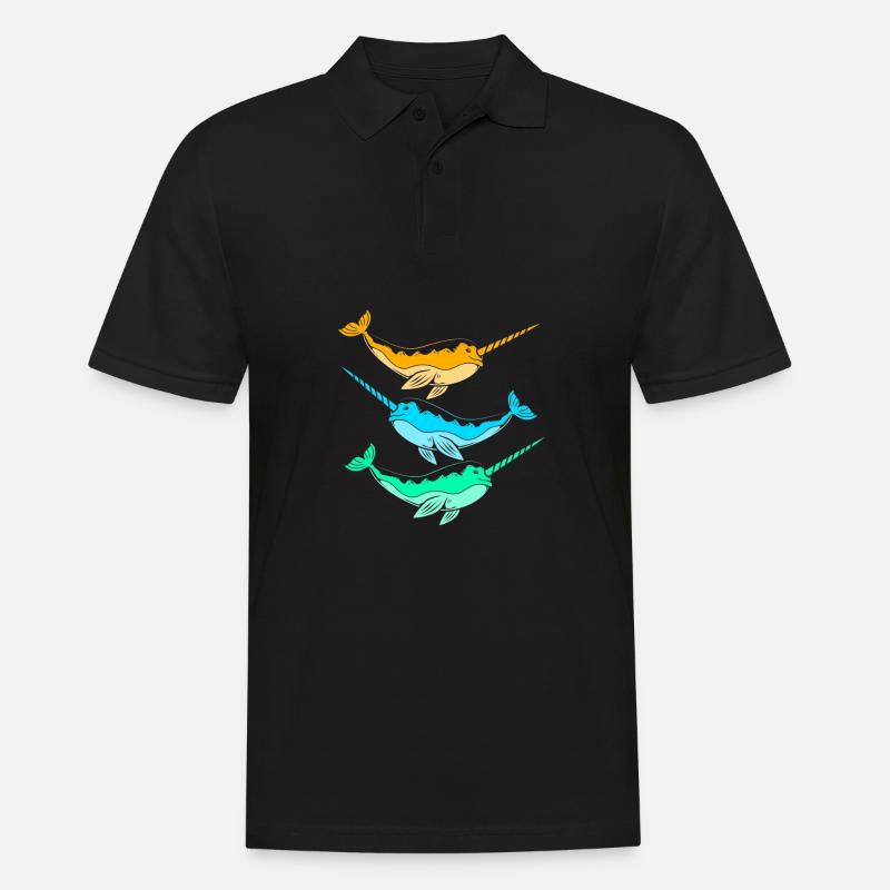 Narwal - Männer Poloshirt - Schwarz