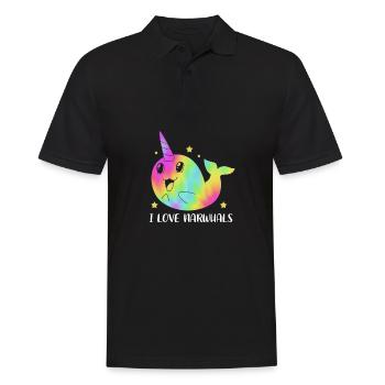 Narwal - Männer Poloshirt - Schwarz - Vorne - Kai (181cm)