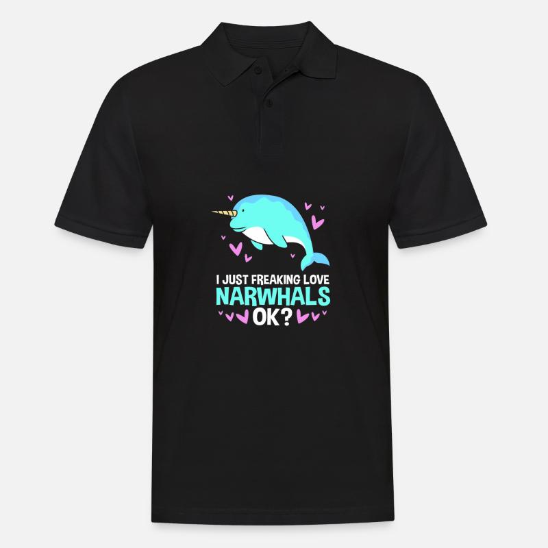 Narwal - Männer Poloshirt - Schwarz