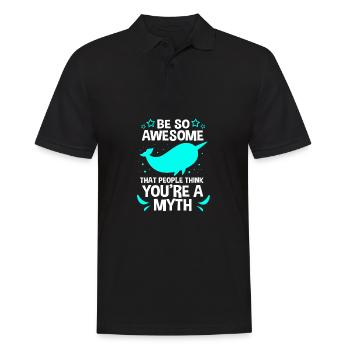 Narwal - Männer Poloshirt - Schwarz - Vorne - Kai (181cm)