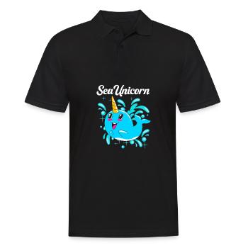 Narwal - Männer Poloshirt - Schwarz - Vorne - Kai (181cm)