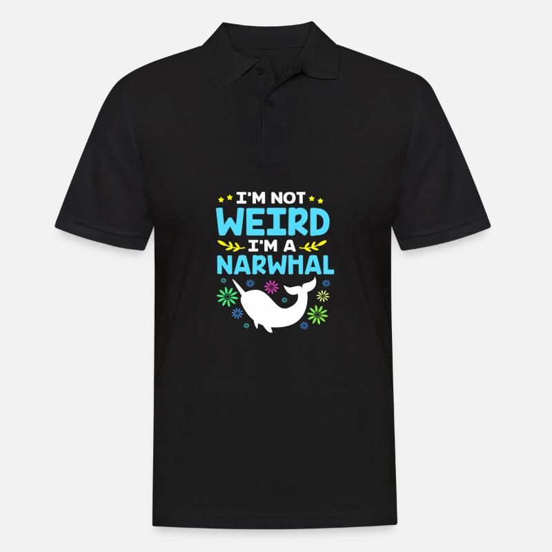 Narwal - Männer Poloshirt - Schwarz