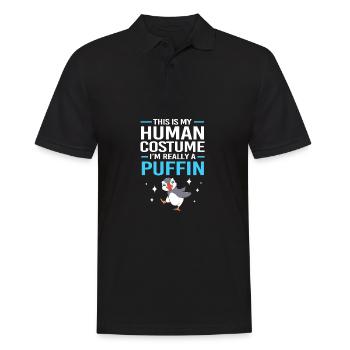 Papageientaucher Puffin - Men's Polo Shirt - black - Front - Kai (181cm)