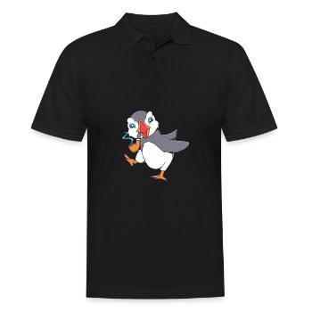 Papageientaucher Puffin - Männer Poloshirt - Schwarz - Vorne - Kai (181cm)