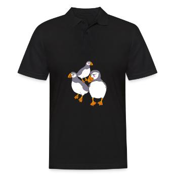 Papageientaucher Puffin - Männer Poloshirt - Schwarz - Vorne - Kai (181cm)