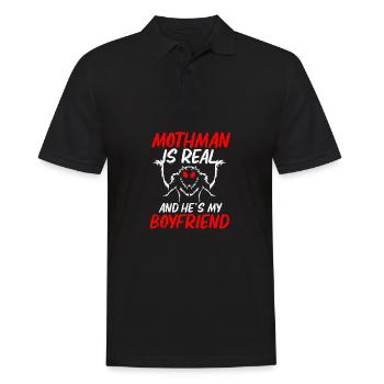 Mottenmann - Männer Poloshirt - Schwarz - Vorne - Kai (181cm)