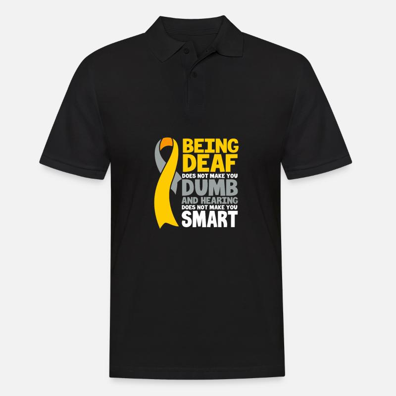 Taub Taubheit Deaf Gebärdensprache - Männer Poloshirt - Schwarz