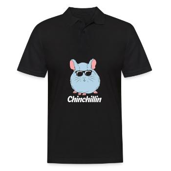 Chinchilla - Männer Poloshirt - Schwarz - Vorne - Kai (181cm)