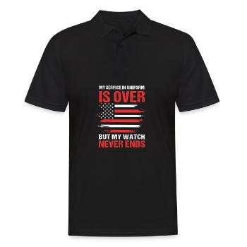 Fire Truck Children's Birthday Firefighter - Men's Polo Shirt - black - Front - Kai (181cm)