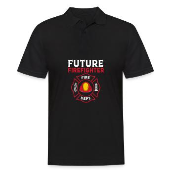 Fire Truck Children's Birthday Firefighter - Men's Polo Shirt - black - Front - Kai (181cm)