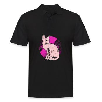 Sphynx - Männer Poloshirt - Schwarz - Vorne - Kai (181cm)