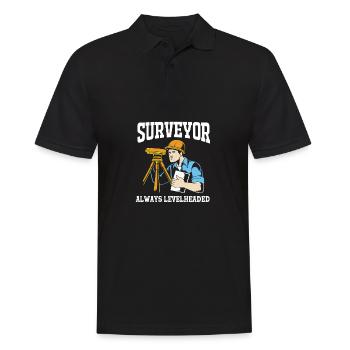 Landvermesser - Männer Poloshirt - Schwarz - Vorne - Kai (181cm)