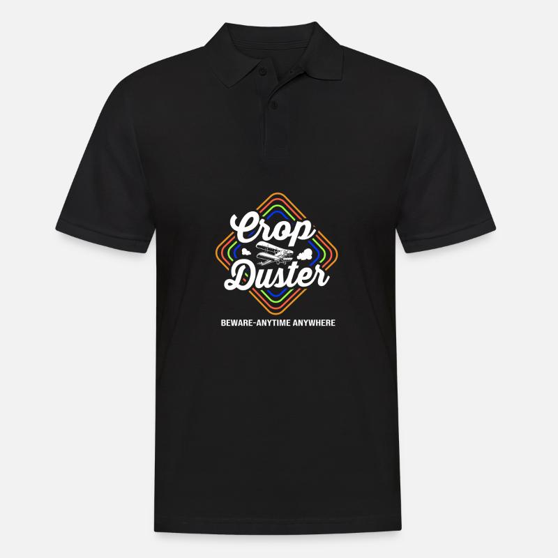 Crop Duster Flugzeug Pilot - Männer Poloshirt - Schwarz