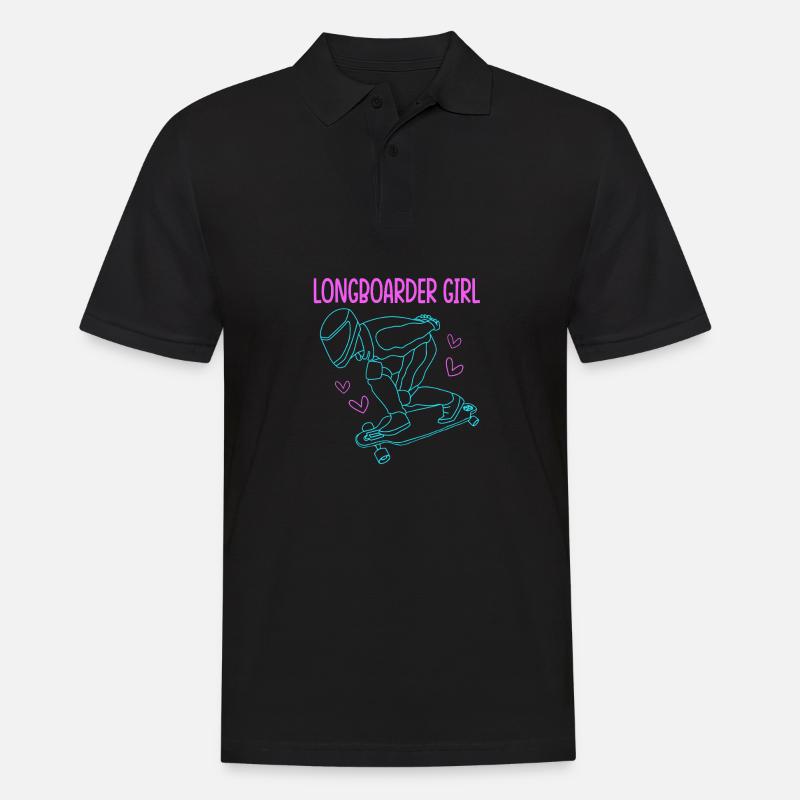 Longboard Longboarder Longboarding - Männer Poloshirt - Schwarz