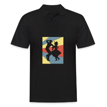 Square Dance - Men's Polo Shirt - black - Front - Kai (181cm)