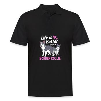 Border Collie - Männer Poloshirt - Schwarz - Vorne - Kai (181cm)