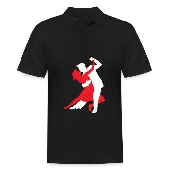 Dancing Silhouette Couple Dancers Romantic Dance - Men's Polo Shirt - black - Front - Kai (181cm)