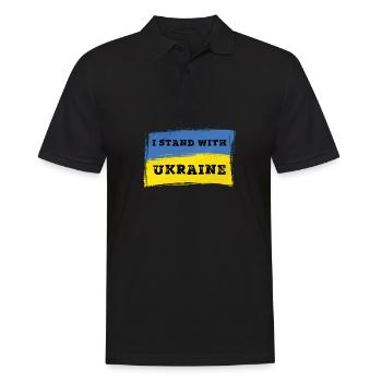 Je suis aux côtés de l’Ukraine - Ukraine - Polo Homme - noir - Devant - Kai (181cm)