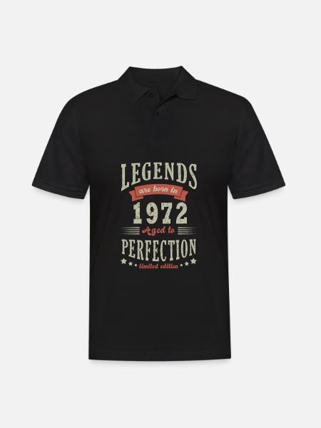 legende født i 1972 Fødselsdagsgave 51 år - Herre poloshirt - sort