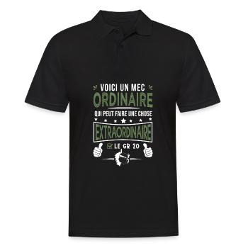 mec ordinaire le GR20 randonnée corse - Polo Homme - noir - Devant - Kai (181cm)
