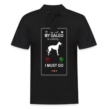 Galgo Espanol Windhund Greyhound appelle - Polo Homme - noir - Devant - Kai (181cm)