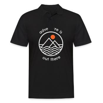 Outdoor Adventure is out there white - gift idea - Men's Polo Shirt - black - Front - Kai (181cm)