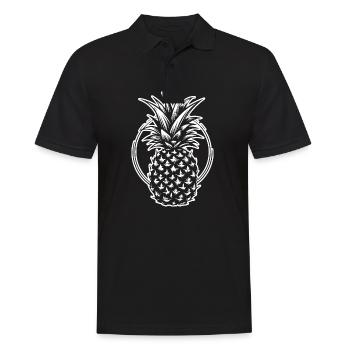 Ananas - Männer Poloshirt - Schwarz - Vorne - Kai (181cm)