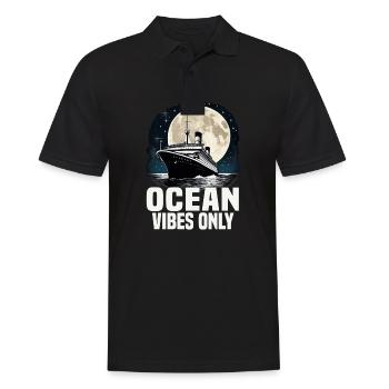 Ocean Vibes Only Cruise Ship Vacation Group - Männer Poloshirt - Schwarz - Vorne - Kai (181cm)