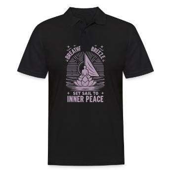 Segeln Yoga The Breeze Inner Peace - Männer Poloshirt - Schwarz - Vorne - Kai (181cm)