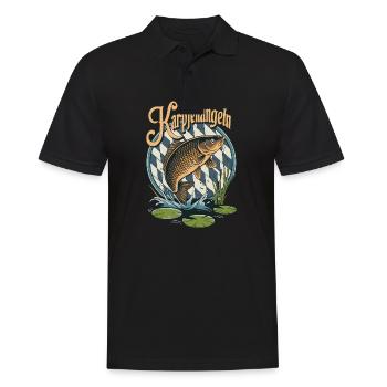 Karpfenangeln Retro Perfektes Geschenk für Angler - Männer Poloshirt - Schwarz - Vorne - Kai (181cm)