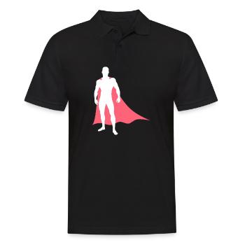 Superhero with cape - Men's Polo Shirt - black - Front - Kai (181cm)