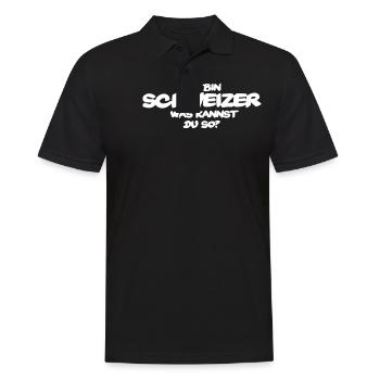 Lustiger Schweiz Spruch Schweizer Geschenk - Männer Poloshirt - Schwarz - Vorne - Kai (181cm)