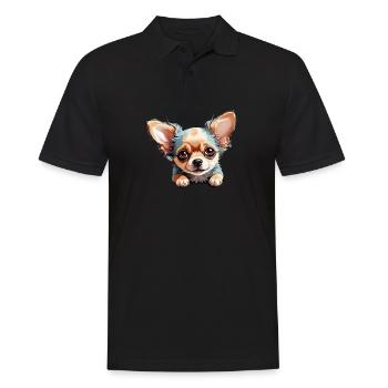 Chihuahua Tête De Chien Mignon Animal Amour - Polo Homme - noir - Devant - Kai (181cm)