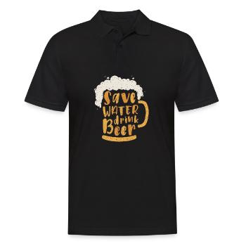 Save water Drink beer - Men's Polo Shirt - black - Front - Kai (181cm)