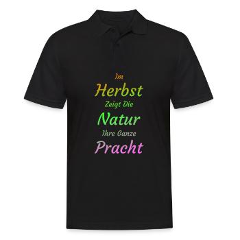 Herbst Herbstlich Natur Umwelt - Männer Poloshirt - Schwarz - Vorne - Kai (181cm)