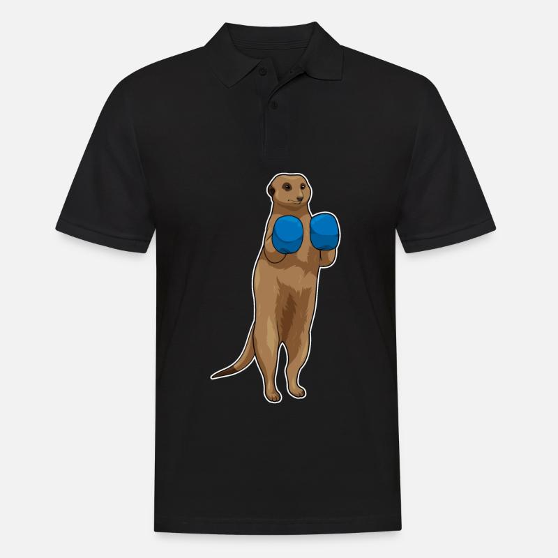 Erdmännchen Boxer Boxhandschuhe - Männer Poloshirt - Schwarz