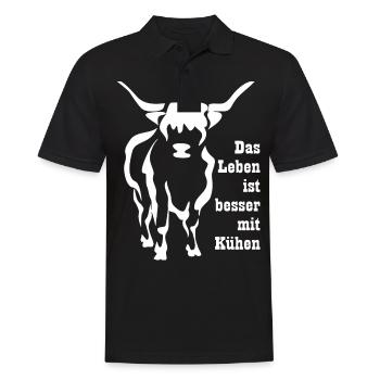 Cow cows cattle saying farmer farmer life gift - Men's Polo Shirt - black - Front - Kai (181cm)
