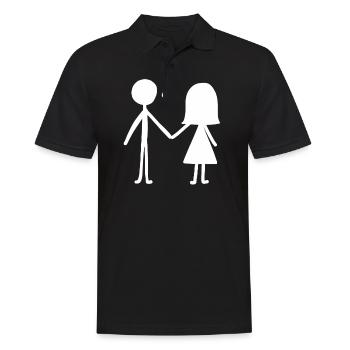 Love relationship - Men's Polo Shirt - black - Front - Kai (181cm)